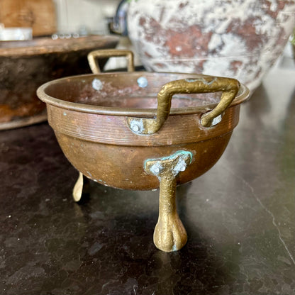 Petite antique copper colander