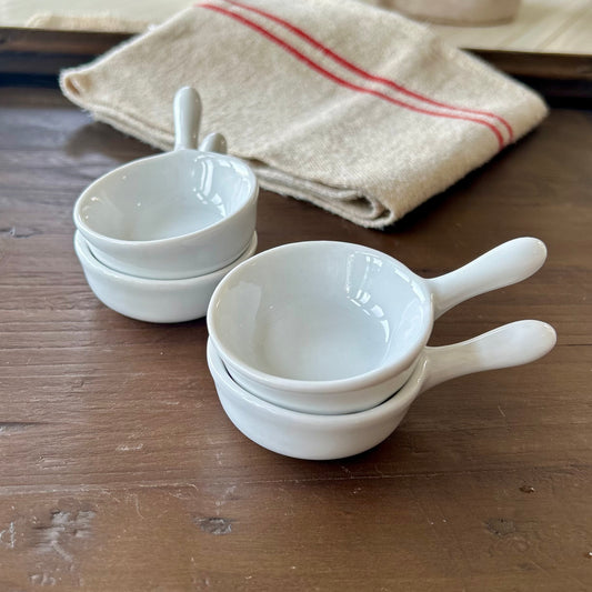 Vintage Ironstone Condiment Scoops (Set of 4)