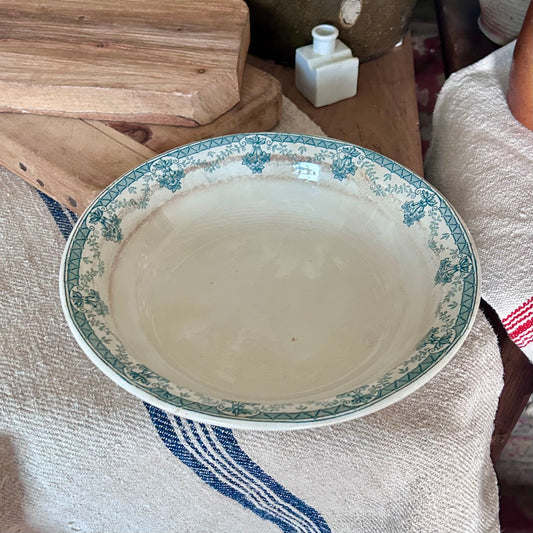 Antique French St. Amand Transferware Serving Bowl