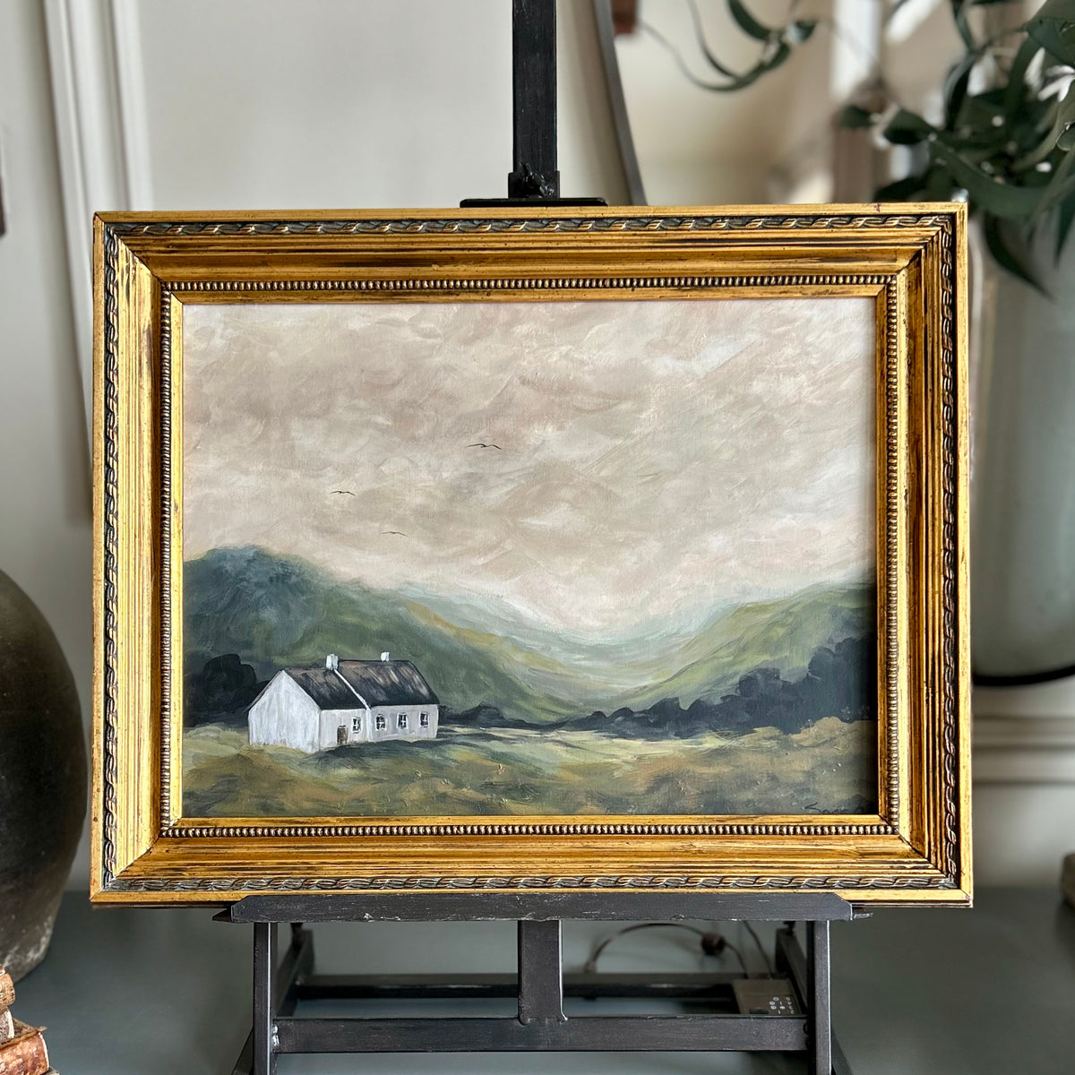 Cottage in the valley - framed landscape 12x16”