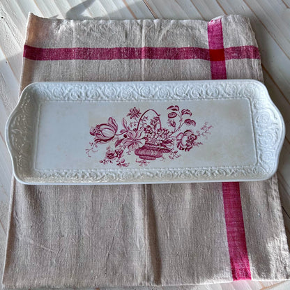 Early 20th-Century Crown Devon Floral Transferware Tray