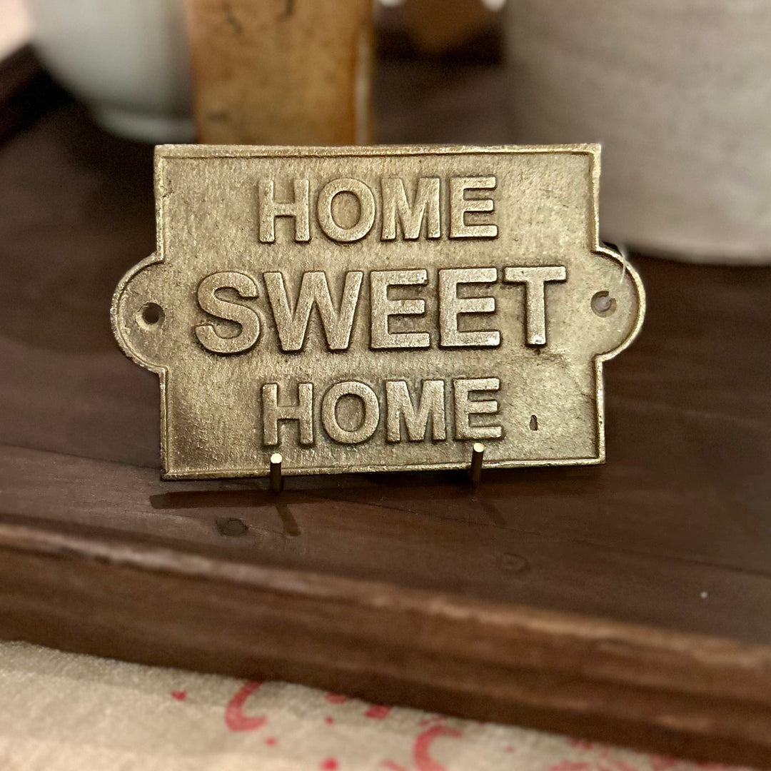 Large Brass Home Sweet Home Sign 