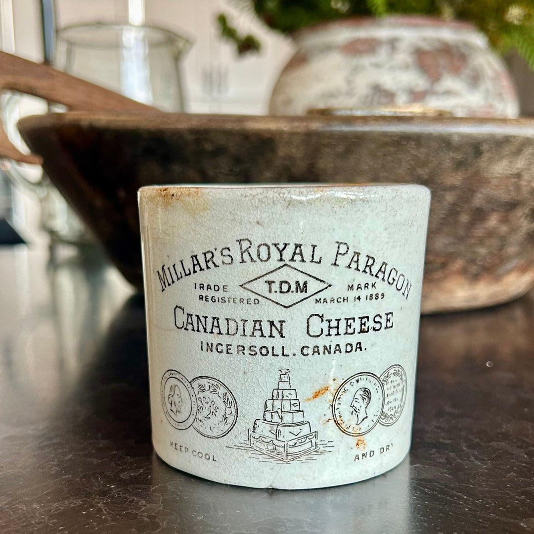 Millar’s Royal Paragon Canadian cheese crock circa 1889