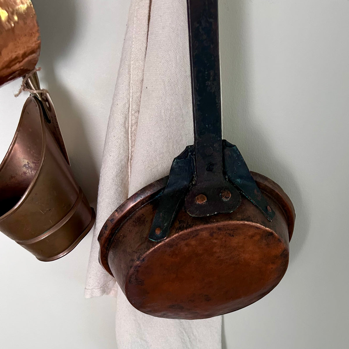 Antique French Copper Saucepan with Forged Iron Handle
Circa 1880–1920