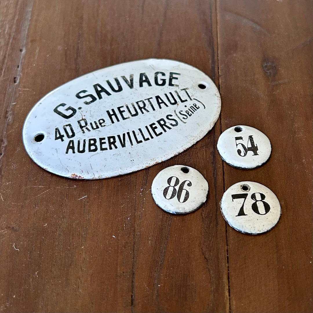 Early 20th Century French Enamel Maker’s Plaque – G. Sauvage, Aubervilliers