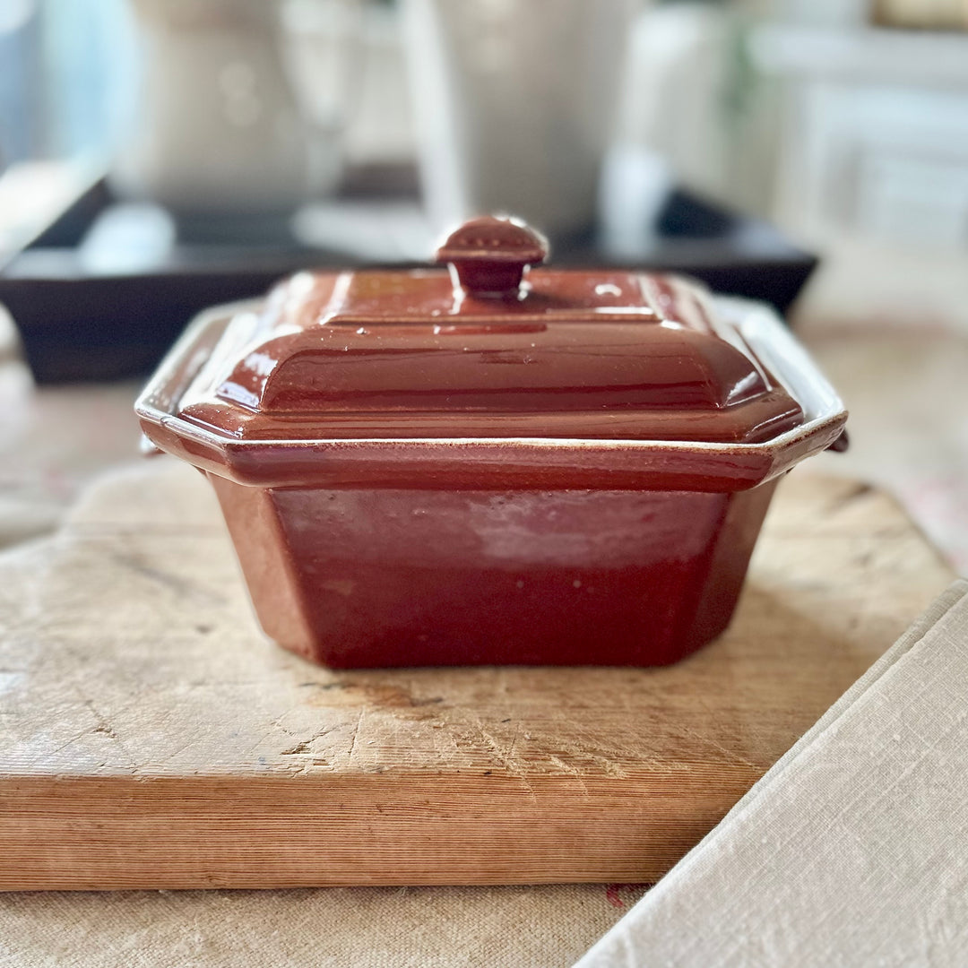 Vintage Belgian Stoneware Terrine Dish
