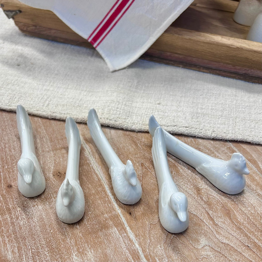 Vintage French Pillivuyt Porcelain Bird Knife Rests