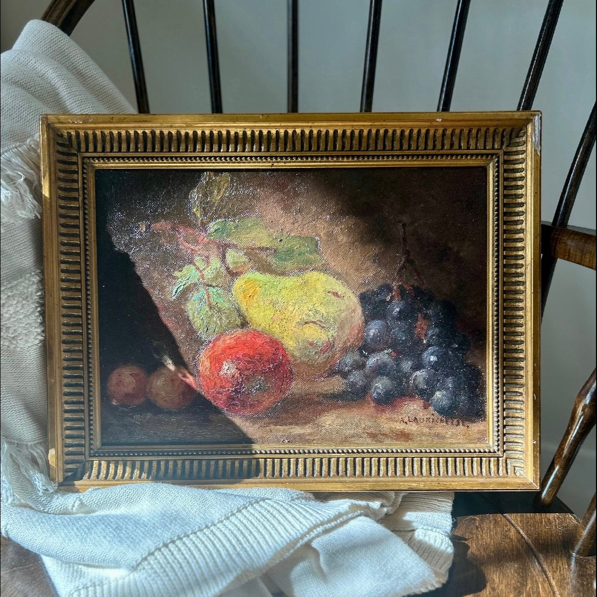 Fruits of autumn - vintage oil on board