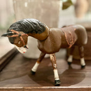 Antique Articulated Wooden Toy Horse with Original Leather Tack | Circa 1890