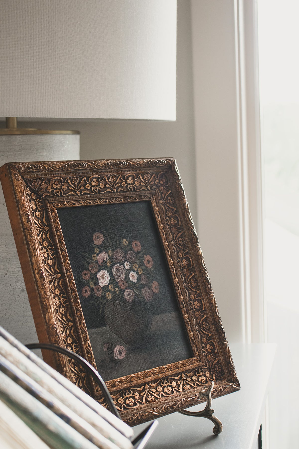 Gathered Blooms-Framed Original 6x8”