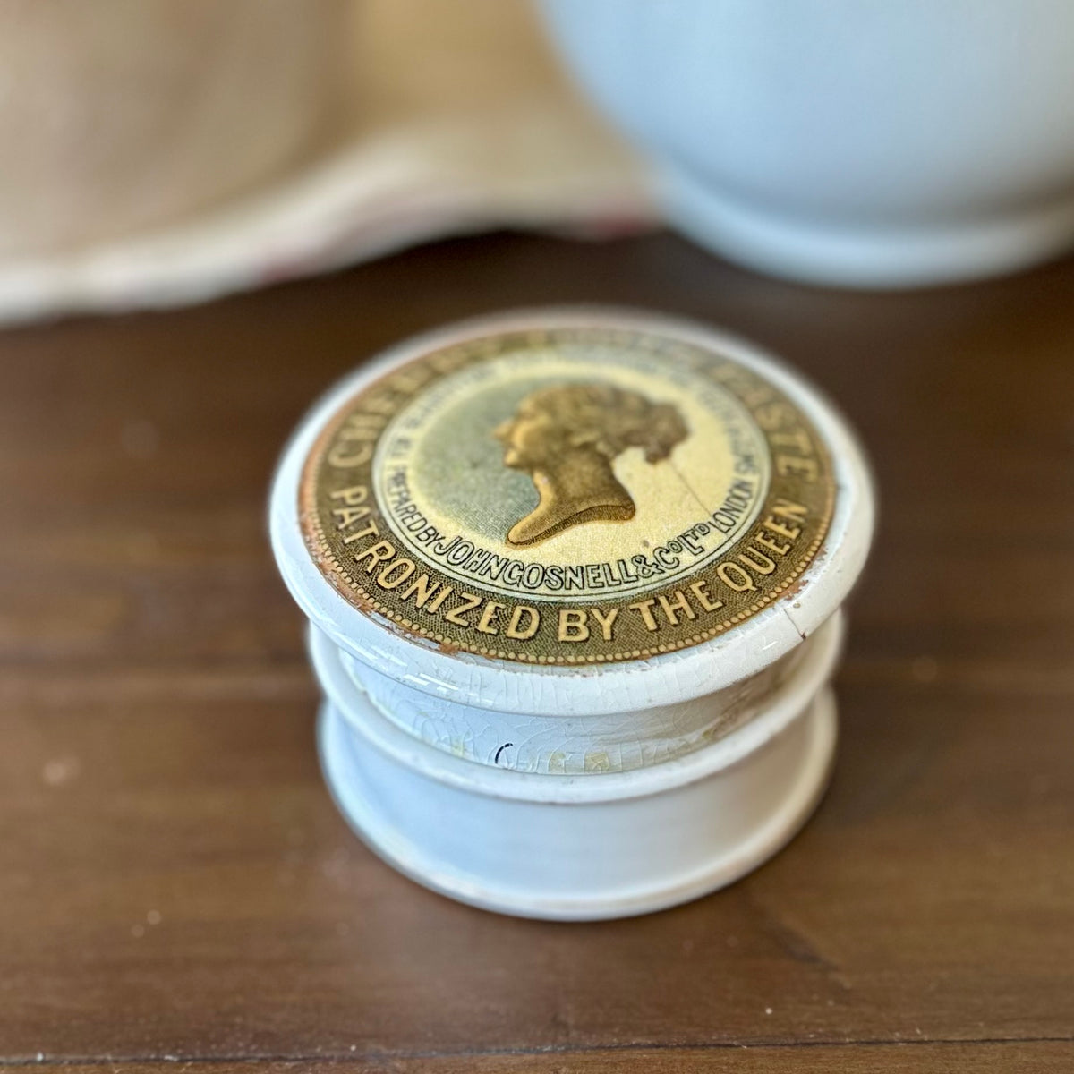 Antique English Cherry Tooth Paste Pot c.1900 by John Gosnell & Co. London