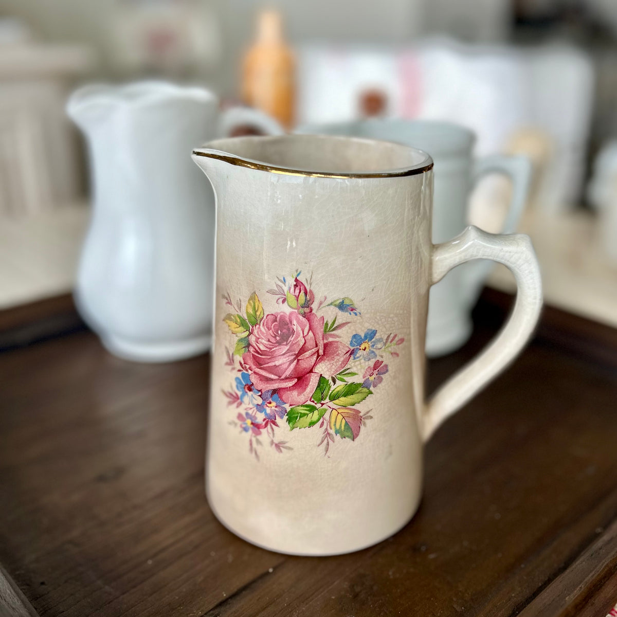 Vintage English Rose Pitcher