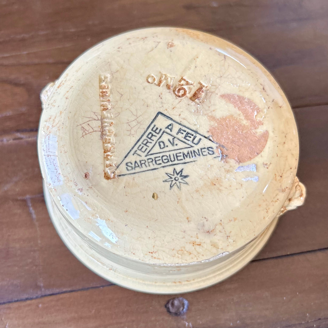 Antique Sarreguemines Lion-Head Ramekin