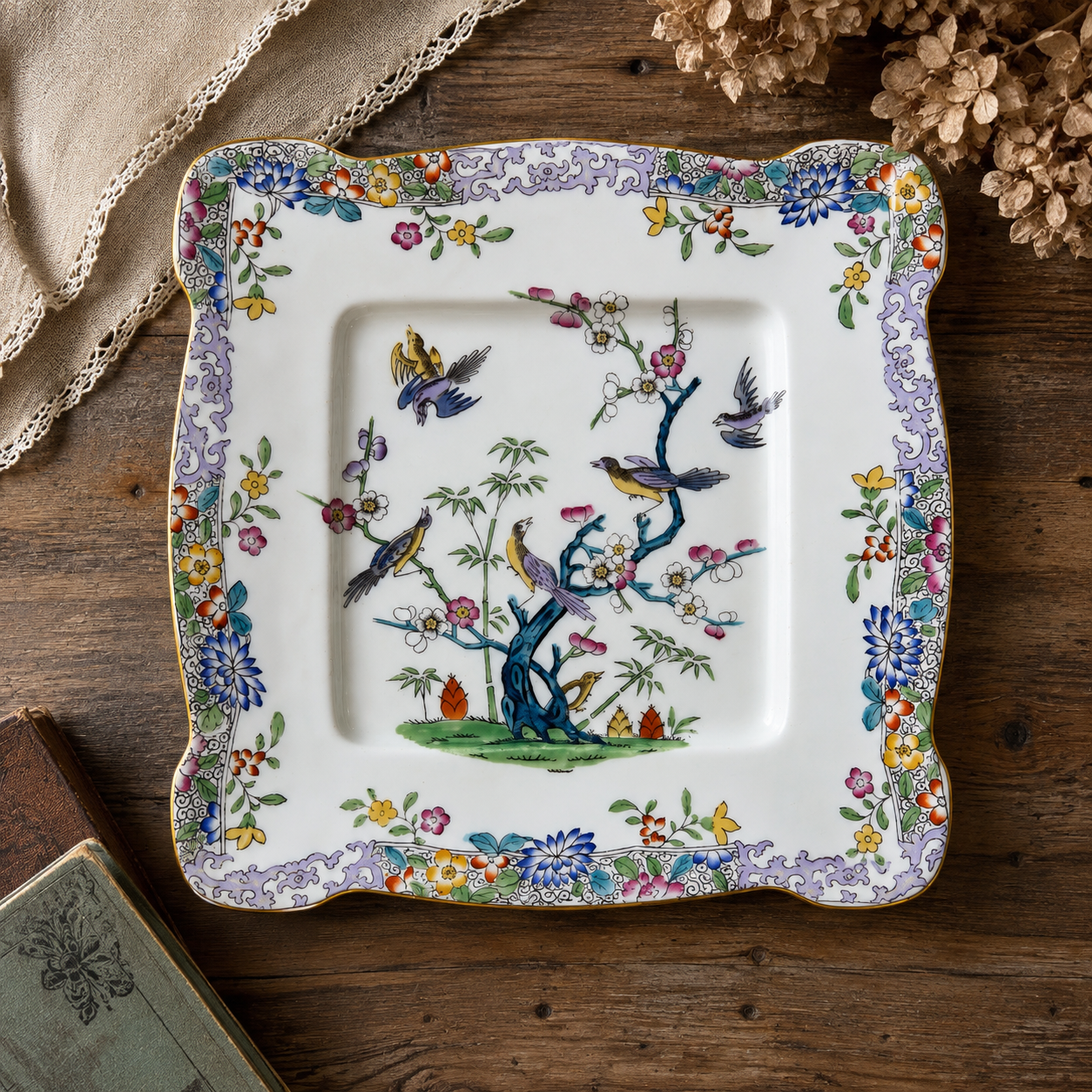Antique Minton for Ryrie Bros. Chinoiserie Serving Plate