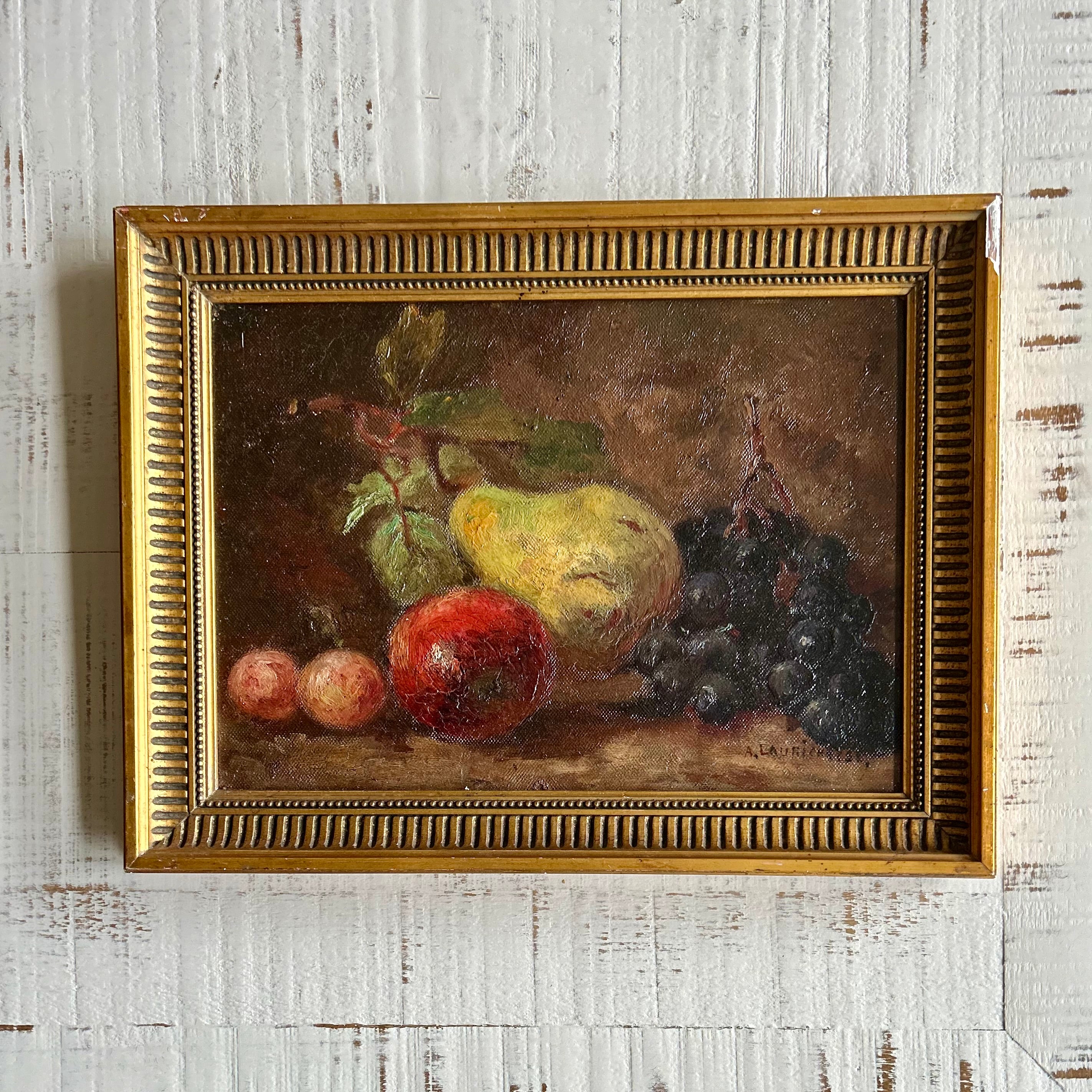 Fruits of autumn - vintage oil on board
