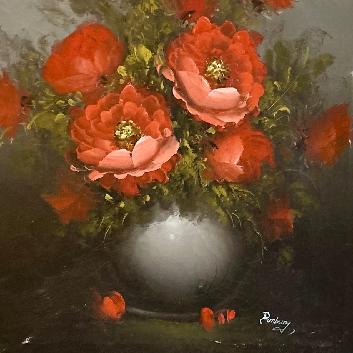Vintage European Floral Still Life Oil Painting