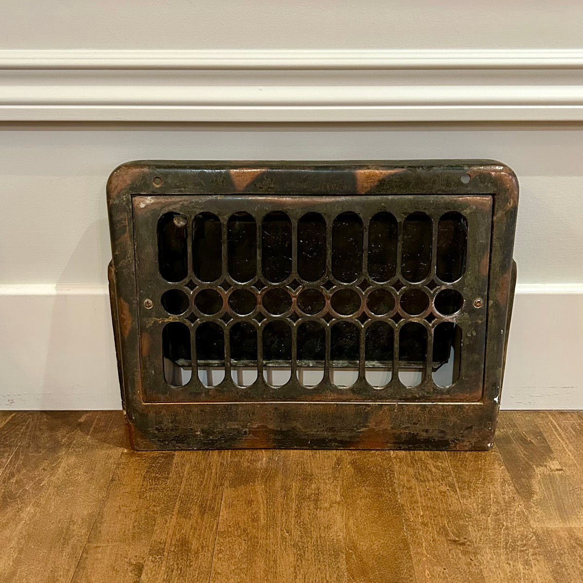 Pair of Antique Cast-Iron Heating Grates & Matching Cold-Air Return — Patented August 6th, 1900