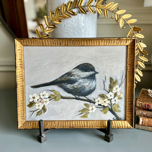 Songbird on Blossom Branch — Original Painting by Sarah Fehr