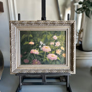 Original Oil Floral Painting in Vintage-Style Frame