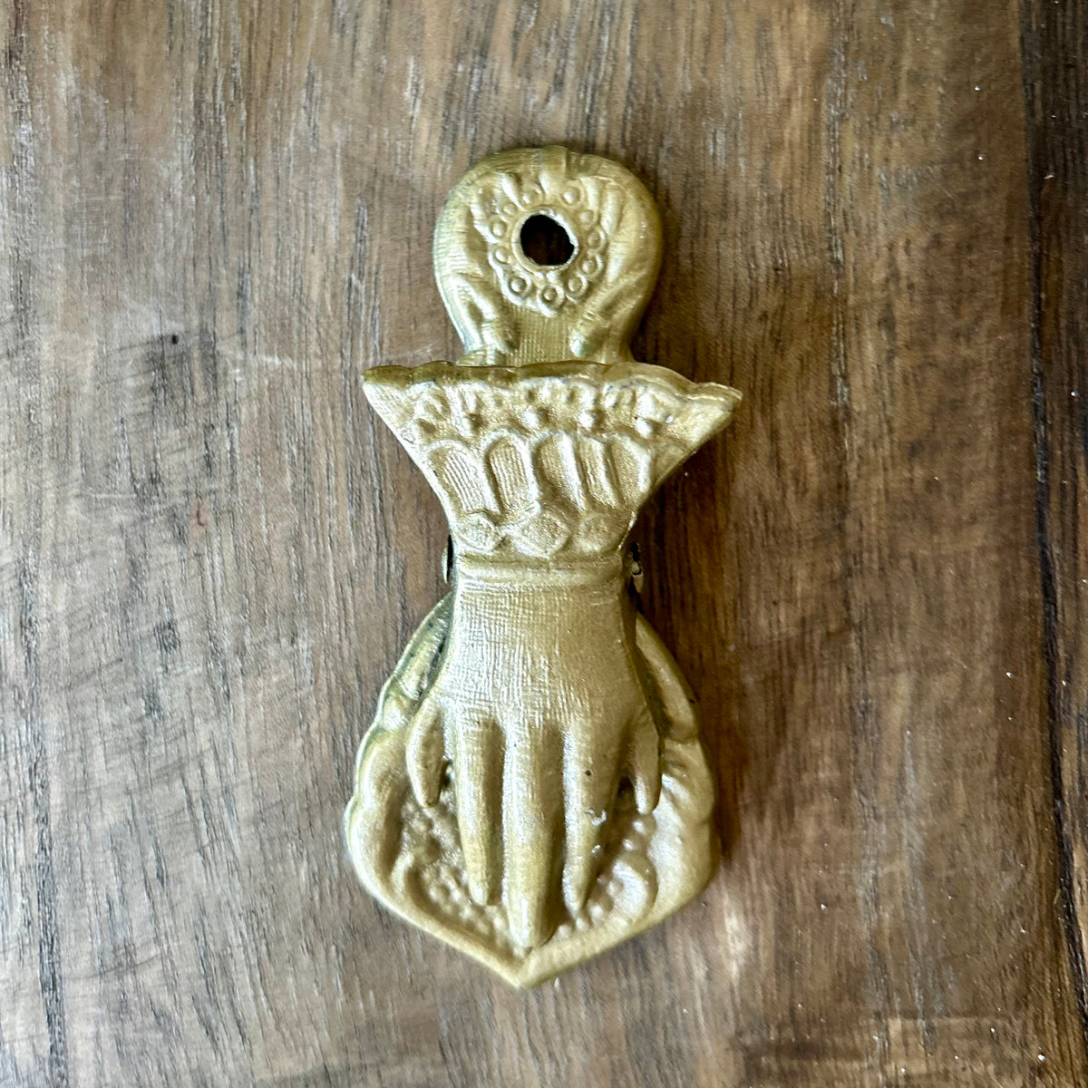 Victorian Brass glove desk clip
