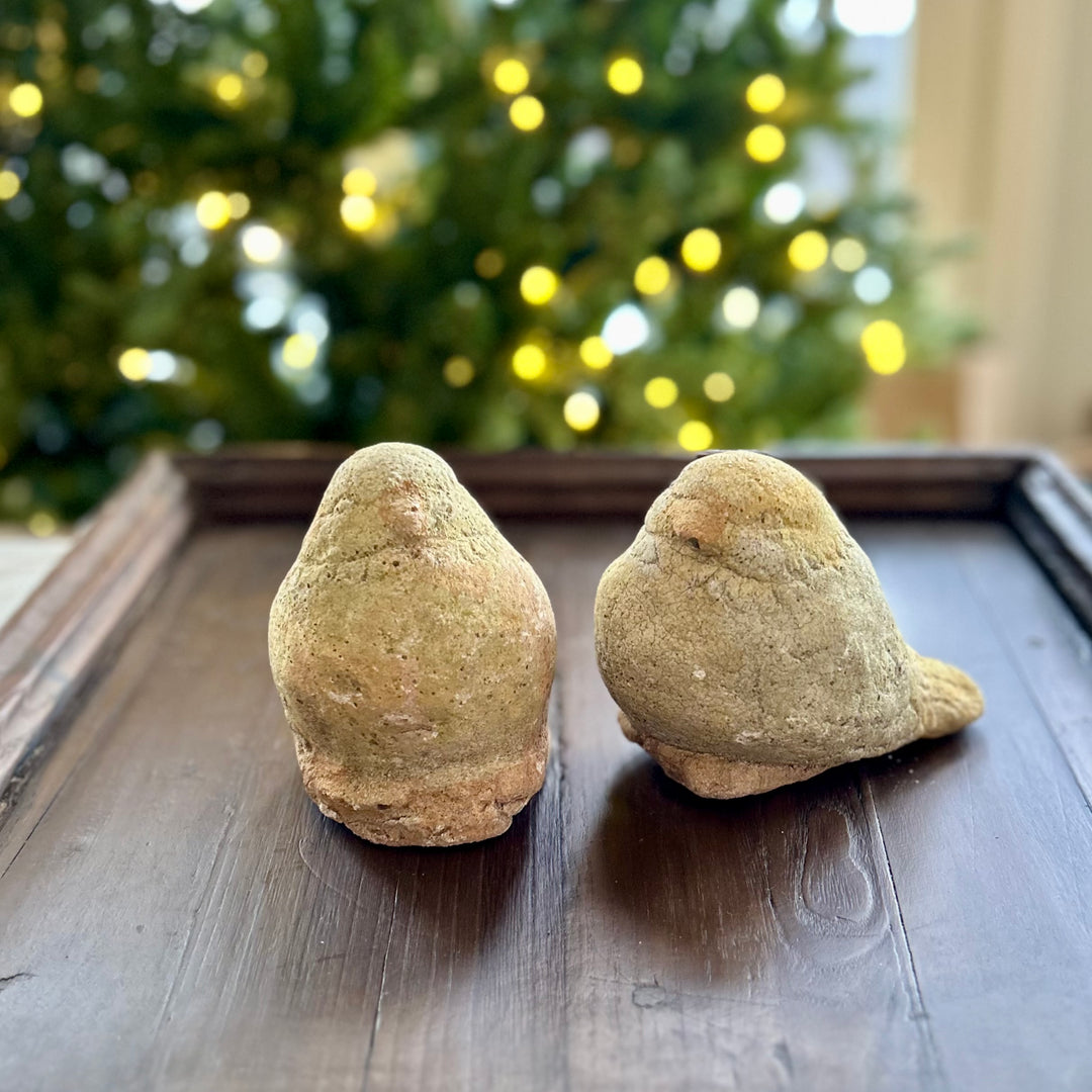 French vintage stone carved Garden dove