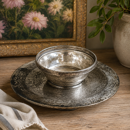 Vintage French Silver-Plated Pedestal Tazza
