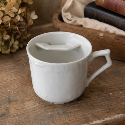 Antique White Porcelain Moustache Cup | c. 1890–1910