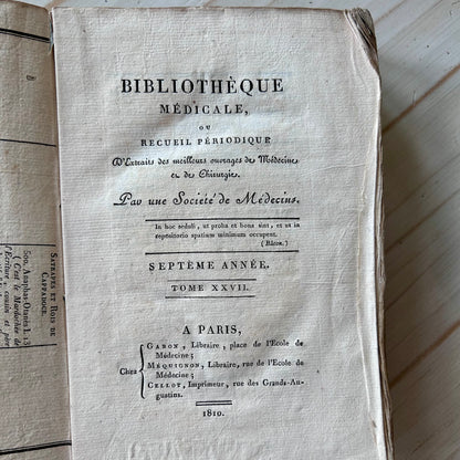 Set of Three Antique French Medical Books | Paris, 1810