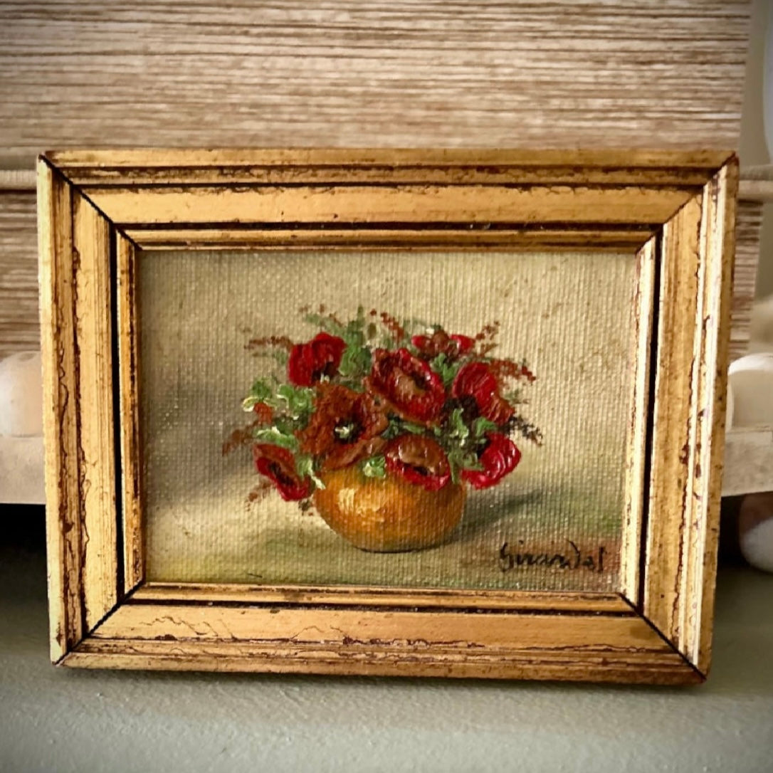 Antique Miniature Floral Paintings