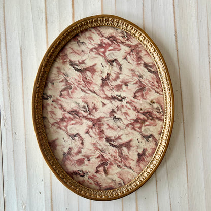 Antique Oval Frame with Marbled Paper Backing