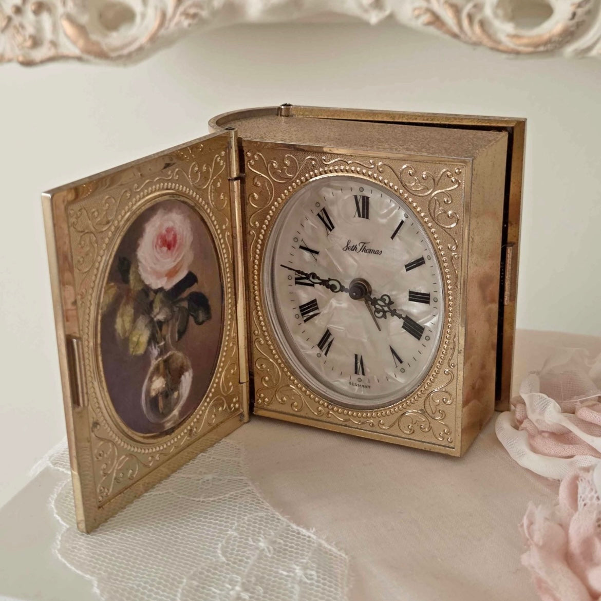 Vintage Seth Thomas Folding Book Clock (Working)