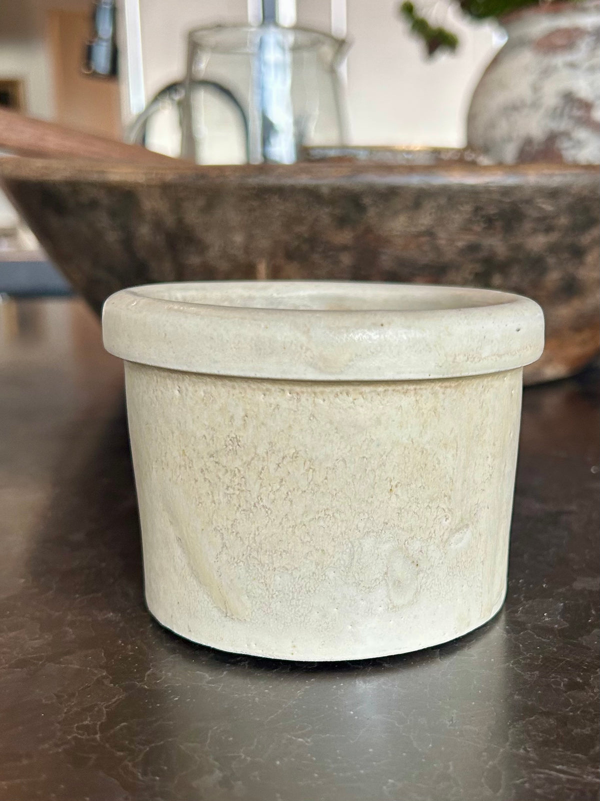Antique stoneware pantry pot