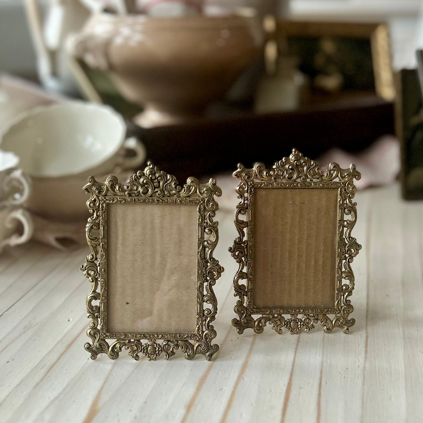 Small Vintage Italian Brass Frame