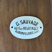 Early 20th Century French Enamel Maker’s Plaque – G. Sauvage, Aubervilliers