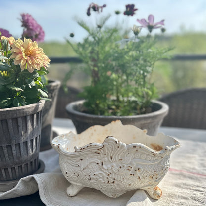 cast iron jardinière, circa 1940s–1960s