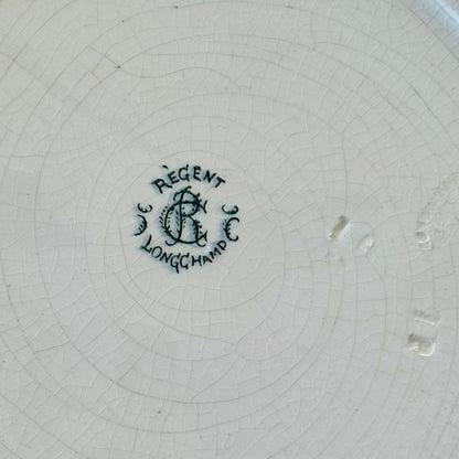 Antique French Longchamp “Régent” Faïence Plate – 12”