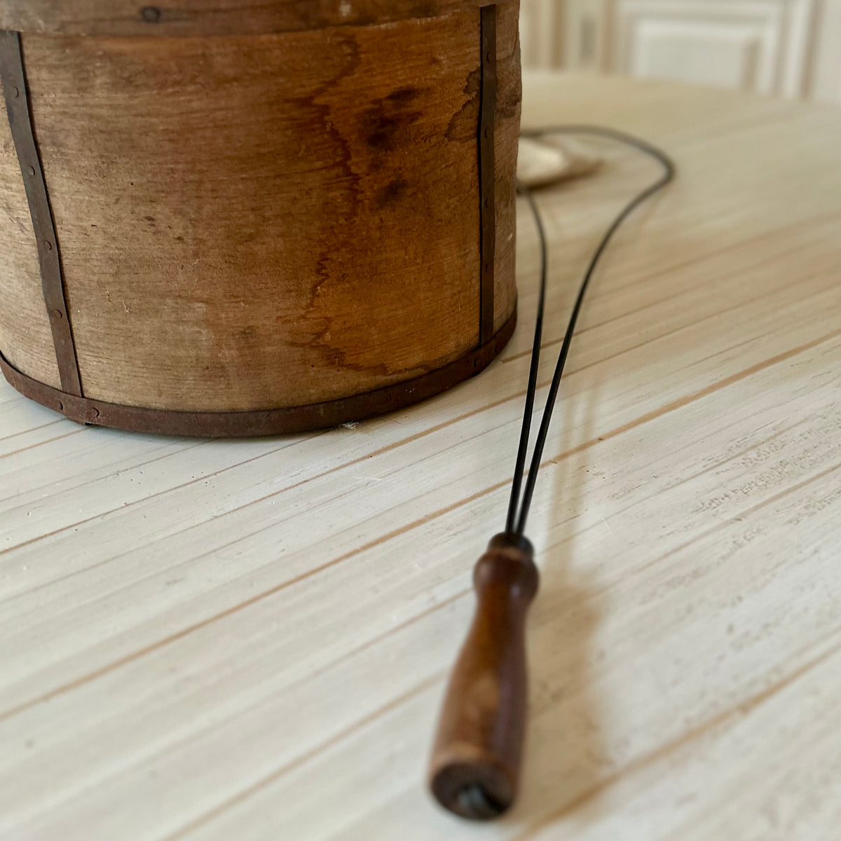 Primitive Rug Beater with Hand-Turned Handle