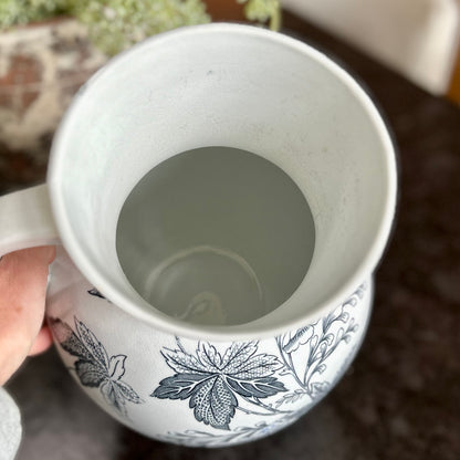 Antique English Black Transferware Jug – Madeley PB&S, Rare Form