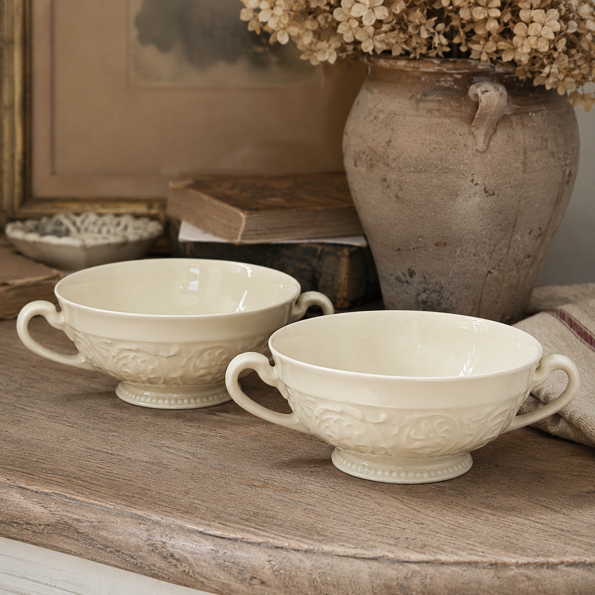 Vintage English Wedgwood & Co. Patrician Soup Bowls – Pair