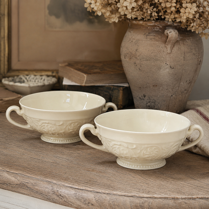 Vintage English Wedgwood & Co. Patrician Soup Bowls – Pair