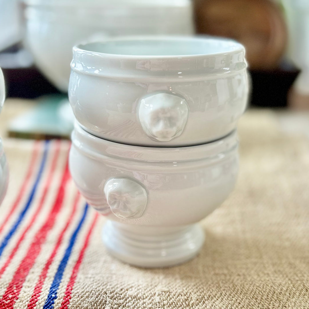Set of Four pillivuyt French Lion-Head Soup Bowls
Mid to Late 20th Century | France