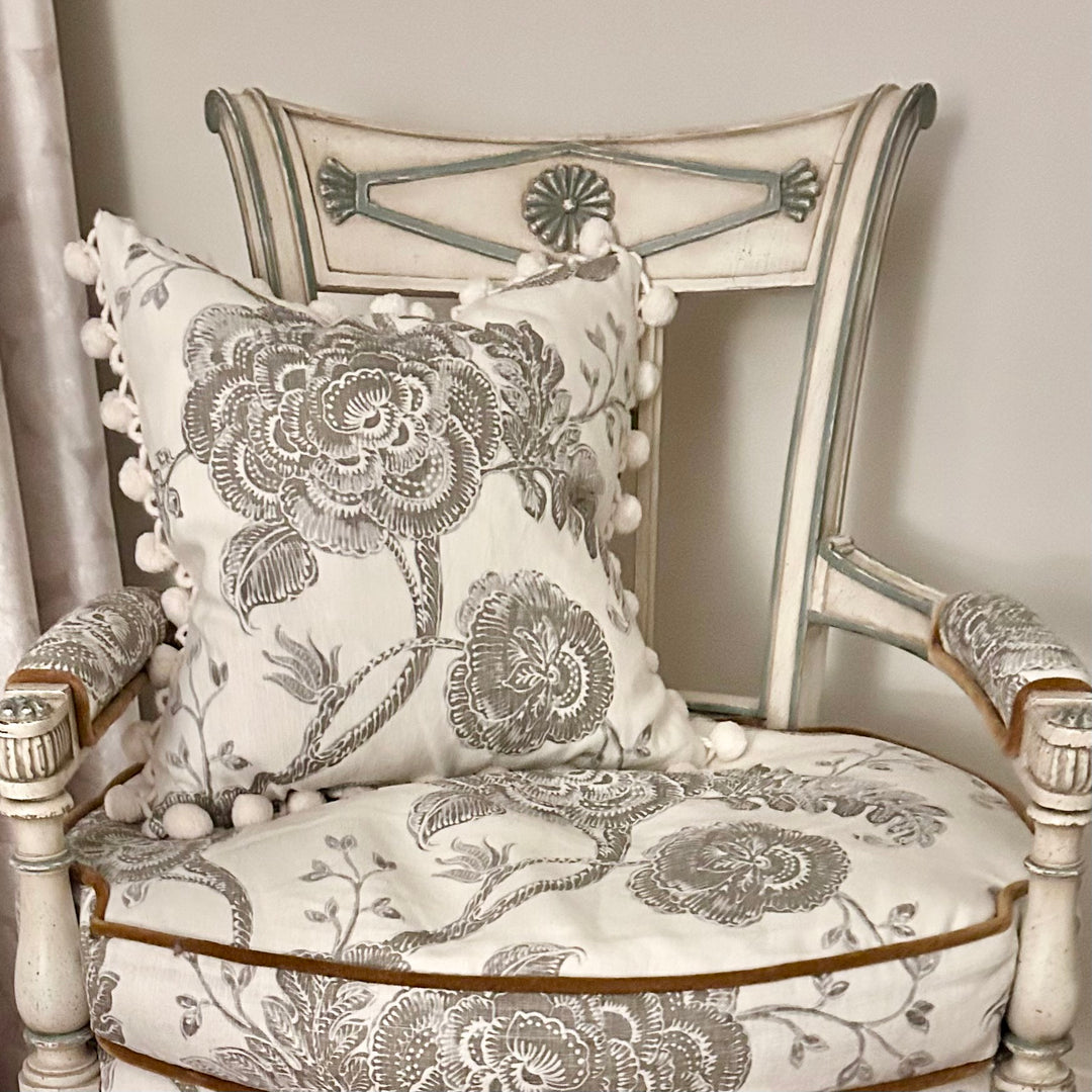 French-Inspired Louis XVI Style Accent Chair with Down-Filled Cushions