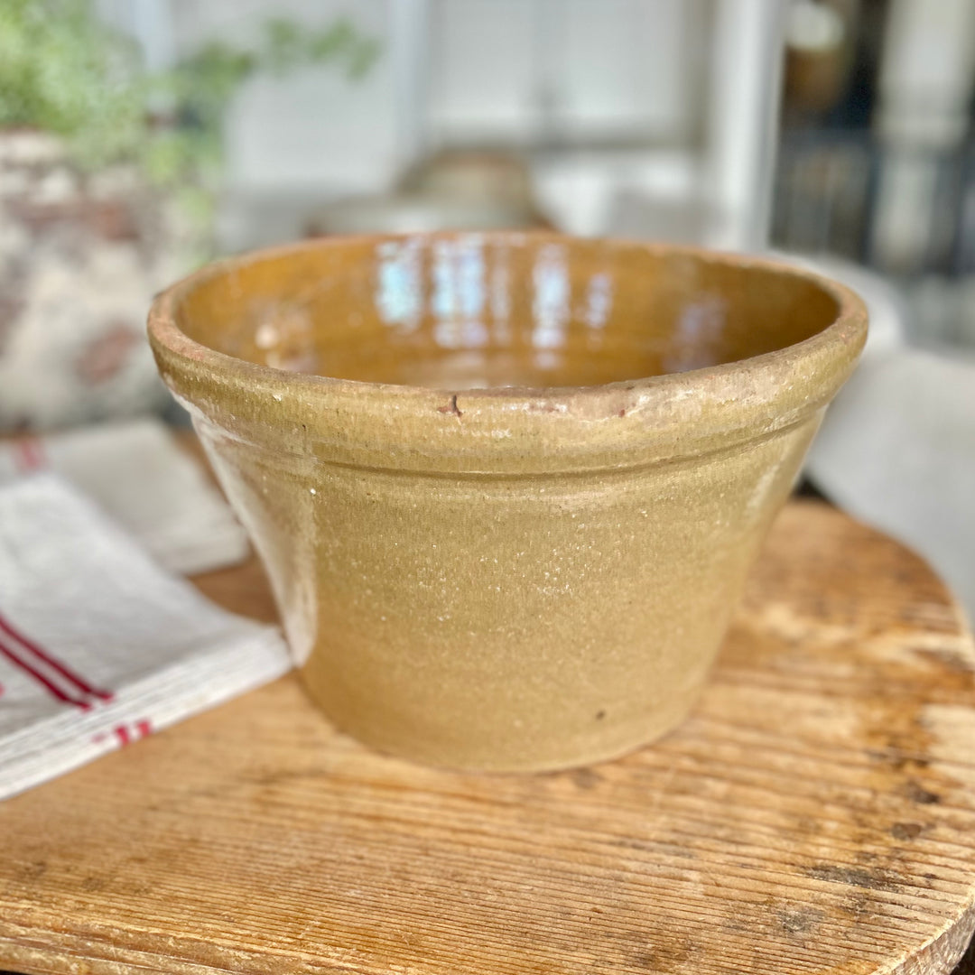 Large Antique European Stoneware Mixing Bowl