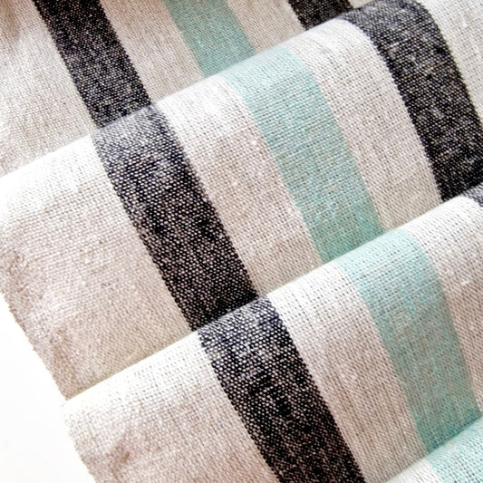 French Striped Heavyweight Linen Fabric – 4 Yards