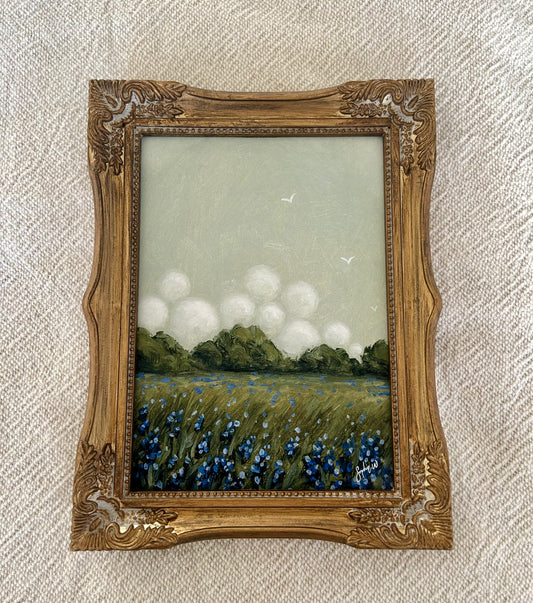 "Birds & Bonnets III" Fine Art Print (framed) 5X7"