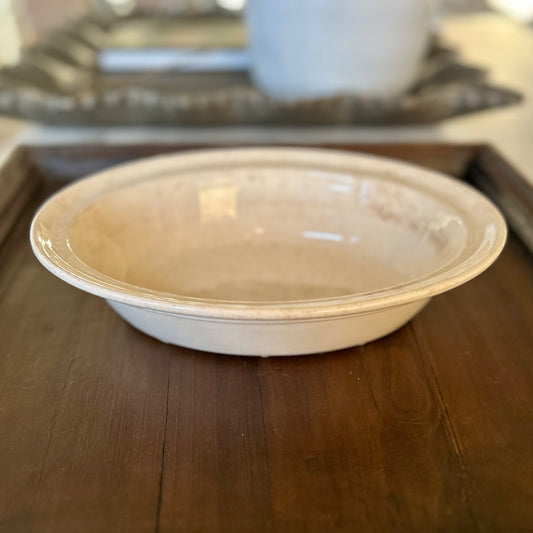 Antique English Ironstone Oval Baking Dish –  (c. 1920s–1930s)