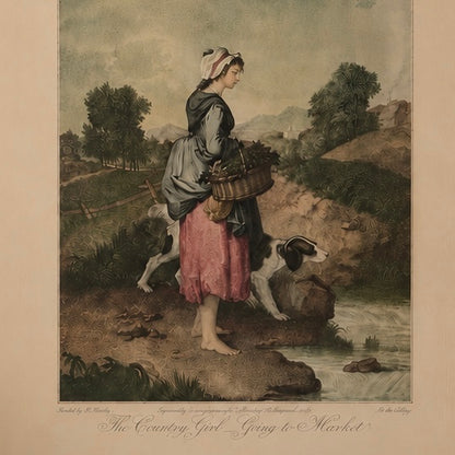 Vintage Framed Print – The Country Girl Going to Market | Pears’ Annual, 1915