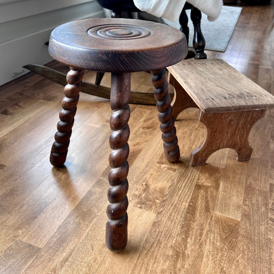 Antique barley twist milking stool