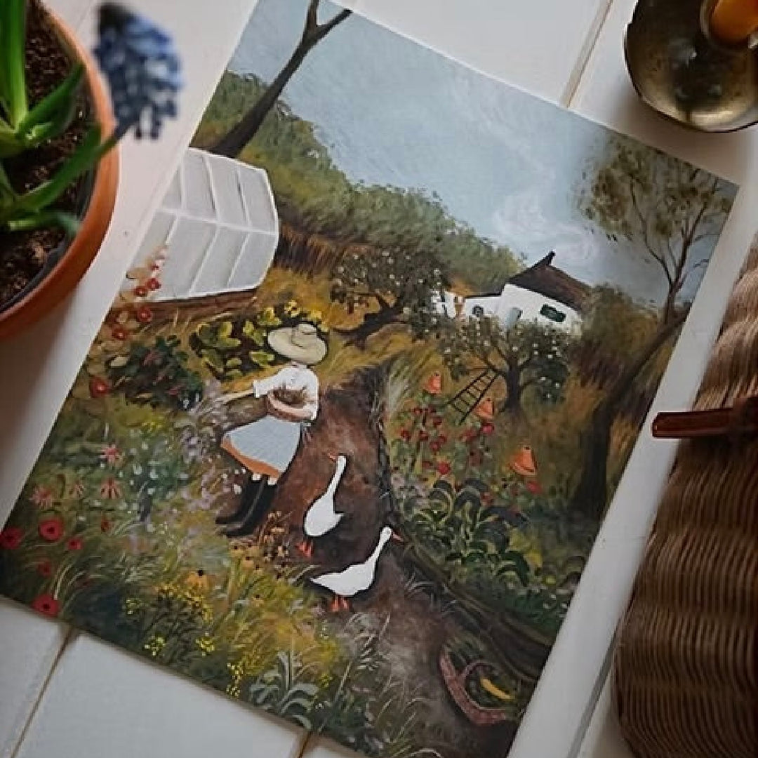 Down in the garden (framed) 8x10”