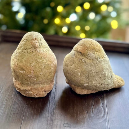 French vintage stone carved Garden dove